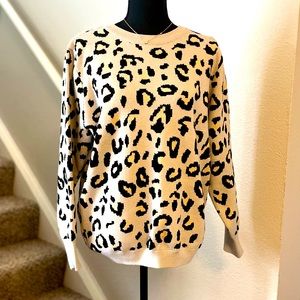 Light Blue Leopard print Sweater